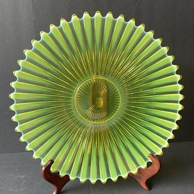 Fostoria Heirloom Opalescent Yellow Platter