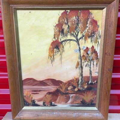 Wood-Framed Vintahe Original Landscape Painting