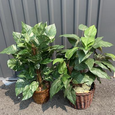 Pair of Fake Plants in Baskets