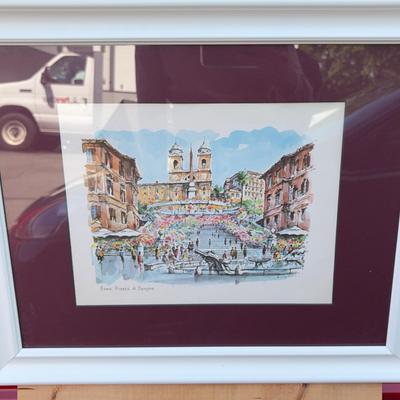 White-Framed “Roma Piazza di Spagna” Print