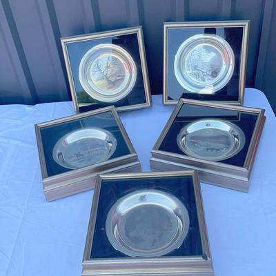 Franklin Mint Sterling Silver Framed Plate Set