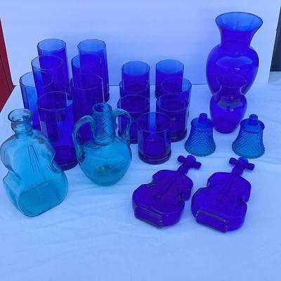 Collection of Blue Glassware & Cobalt Blue