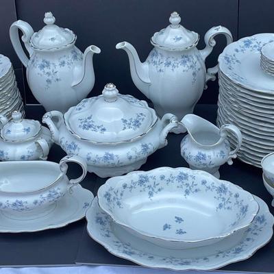 Blue & White China Blue Garland by Johann Haviland in Bavaria Germany