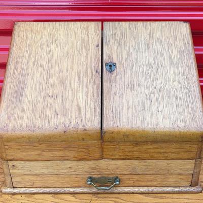 Vintage Oak Stationary Storage Box