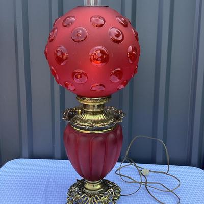 Red And Brass Bubble Lamp