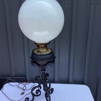 Black Brass Hurricane Lamp