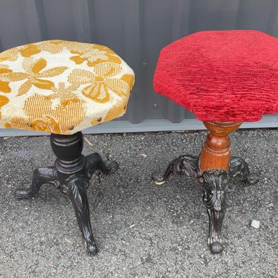 Two Metal-Based Piano Stools
