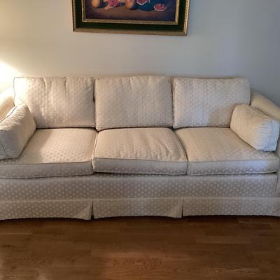 Ethan Allen Cream Upholstered Sofa 