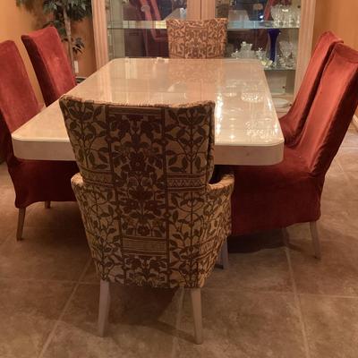  Blond Wood Table With Six Chairs