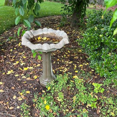 Concrete Birdbath On Pedestal 23w X 28h