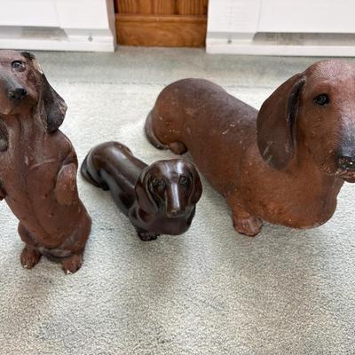 Three Dachshund Sculptures 