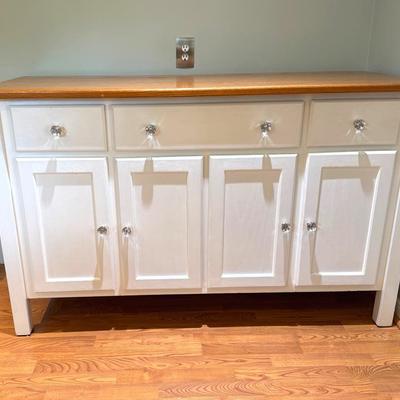 Kitchen Island With Drop Down Side In Solid Wood