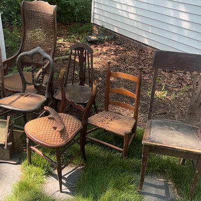 Assorted Wood Chairs For Renovation