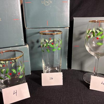 Lenox Holiday Collection Glasses-24 Variety