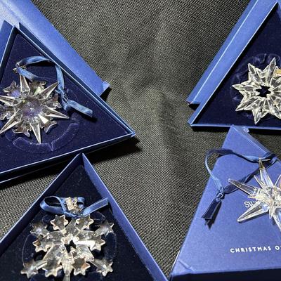 Swarovski Crystal Annual Christmas Ornaments 2002-2003-2004-2005