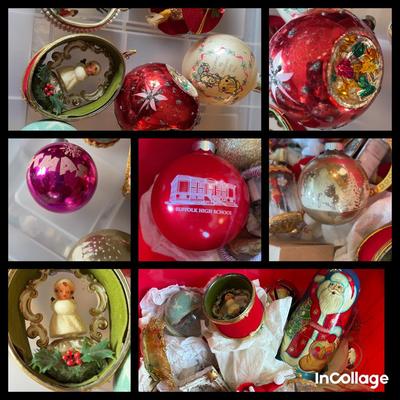 Three Totes Of Vintage & Newer Christmas Ornaments 