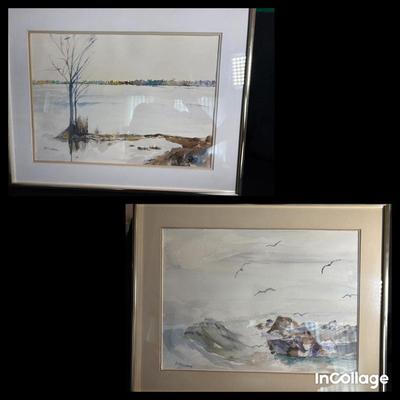 Pair Of Signed Watercolor Paintings-Landscape 