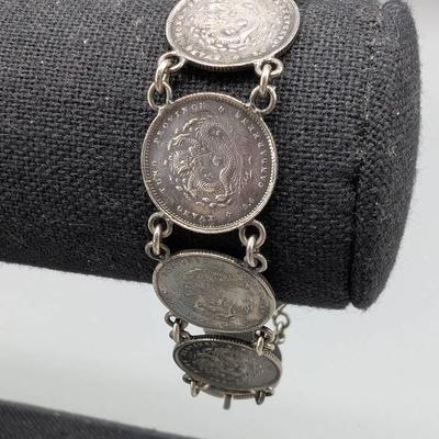 Chinese Silver Coin Bracelet 