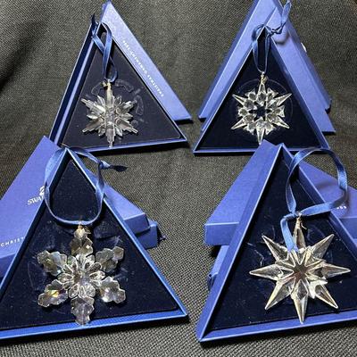 Swarovski Crystal Annual Christmas Ornaments 2006-2007-2008-2009