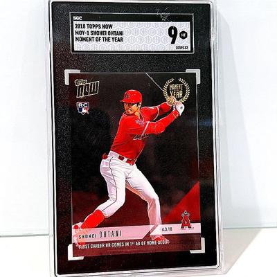 2018 Topps Now Shohei Ohtani Rookie Card Moment of the Year SGC 9