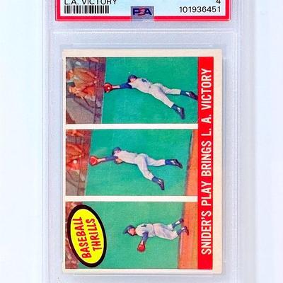 1959 Topps Snider’s Play Brings L.A. Victory #468 PSA 4 VG-EX – $25 Reserve