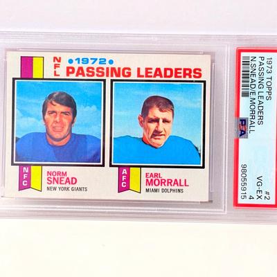 1973 Topps Passing Leaders – Snead & Morrall – PSA 4
