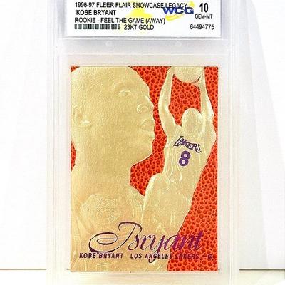 1996 Fleer Flair Showcase Kobe Bryant 23KT Gold – GEM MT 10