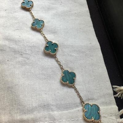 Van Cleef & Arpel Inspired 18K Gold Bracelet ( Ear Rings also available but not pictured ) 