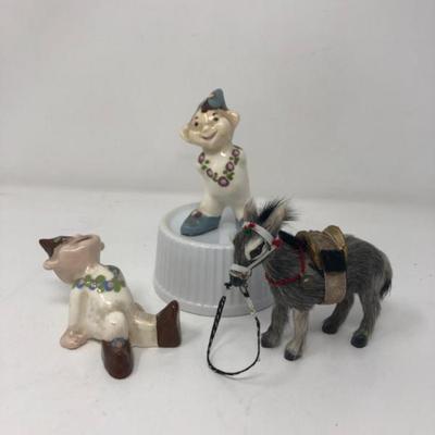 42 twomidcenturypixiefigures donkey