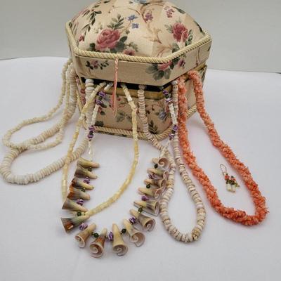 82 elegantshell coralnecklacesetinlavieinternationalfloralsilk