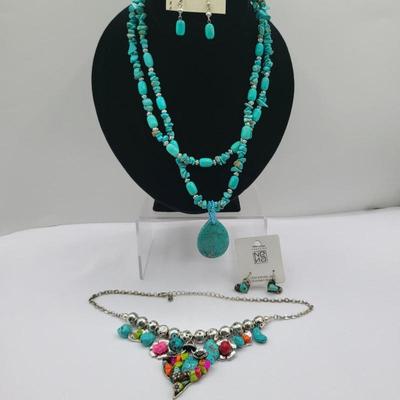 96 artisanstylehowlitenecklaces earrings