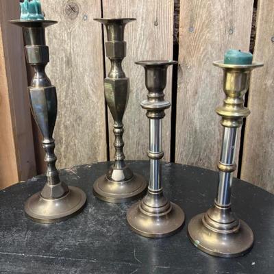 67 twopairvintagebrasscandlestickholders