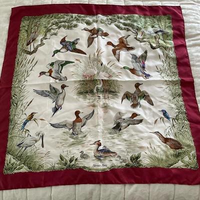 Hermes Halte en Camargue Waterfowl Silk Scarf