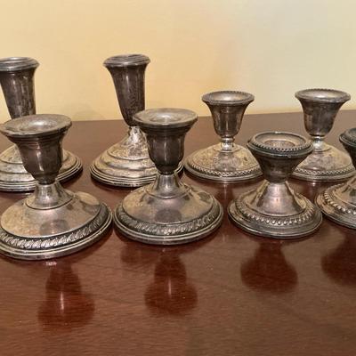 Set Of 4 Weighted Sterling Candlesticks