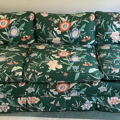 Anthropologie-style Green Floral Retro Sofa