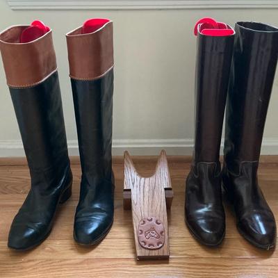 2prs Womens size 7 Tall Leather Boots incl. Saks Fifth Avenue & Charter Club