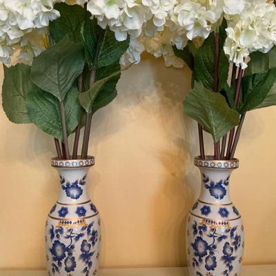 Blue And Gold Asian Vases 