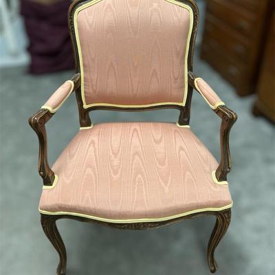 Wood Framed Upholstered French Accent Chair 