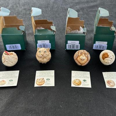 Adam Binder Roly Poly Harmony Kingdom Figurines – Louis, Cass, Winston, Dizzie, Rush & Alfredo