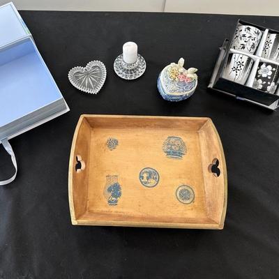 Serving Tray, Candle Holders, Beauty Box, & Decorative Dish