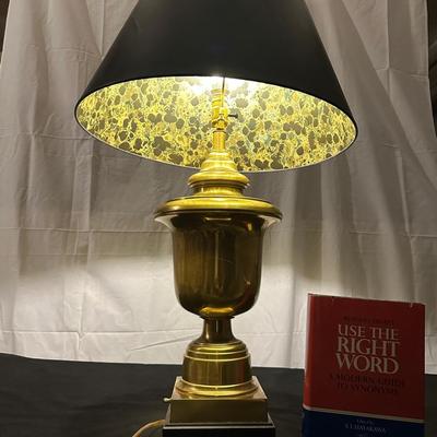 Frederick Cooper Gold-Plated Lamp & Vintage Reference Book Duo