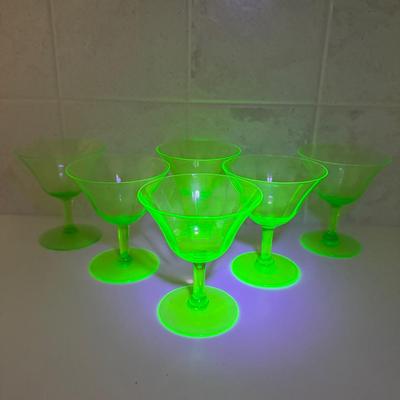 Vintage Uranium Cocktail Glasses