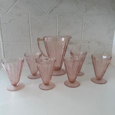 Vintage Jeannette Pink Depression Glass Set