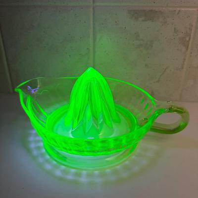 Vintage Uranium Glass Juicer