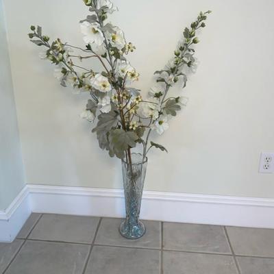 Crystal Style Vase & Flowers