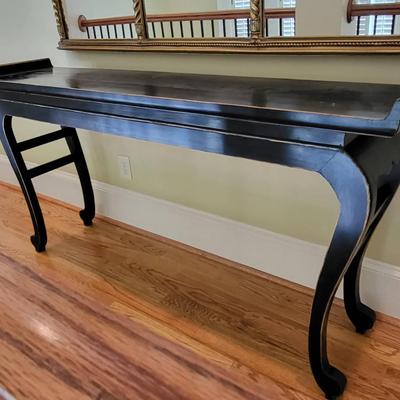 Black Console Table with Curved Legs