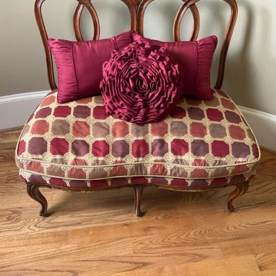 Vintage Settee with Pillows