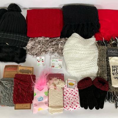 Assorted Winter Accessories and Novelty Items