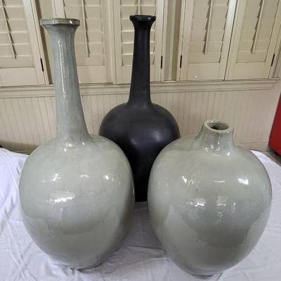 Set of Three Large Decorative Floor Vases