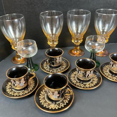 Eclectic Drinkware & Greek-Inspired Coffee Set Collection